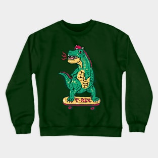 Skateboarding Dinosaur Crewneck Sweatshirt